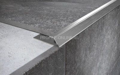 Нержавеющий С-профиль стальной окантовочный со скосом 15 мм FPG 15 S сатинированная сталь 270 см