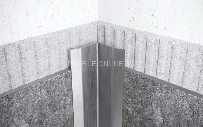 Нержавеющий уголок стальной внутренний с загнутыми краями 50х50 мм FV 50 S сатинированная сталь 300 см