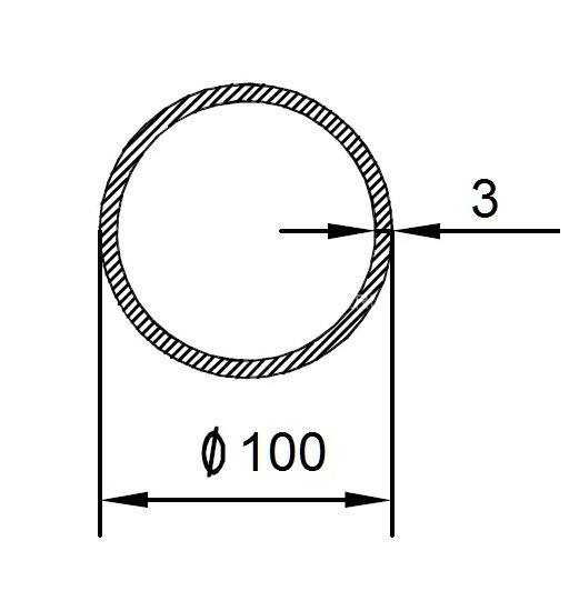 Алюминиевая труба 100х3 мм 3 м