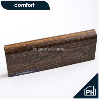 Плинтус ПВХ Comfort Classic 80 напольный Орех 224 под дерево