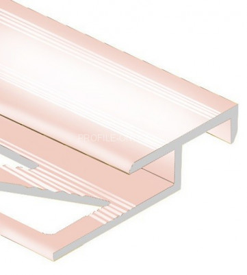 Алюминиевый Т-образный профиль закладной лестничный 20х10 мм PV51-15 розовый блестящий 2,7 м