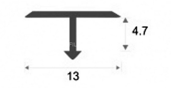 Алюминиевый Т-образный профиль ПТ-13/5 черный матовый 2,7 м