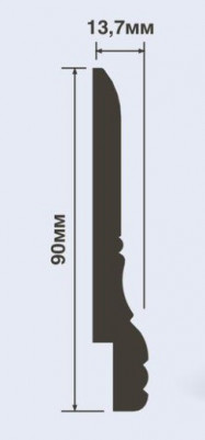 Напольный плинтус 14х90 мм HiWood L1605 белый 200 см