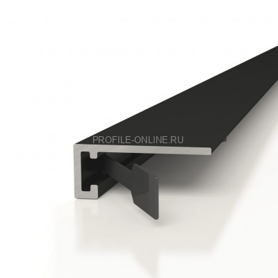 Микроплинтус алюминиевый Decaro M15A Black черный 2 м