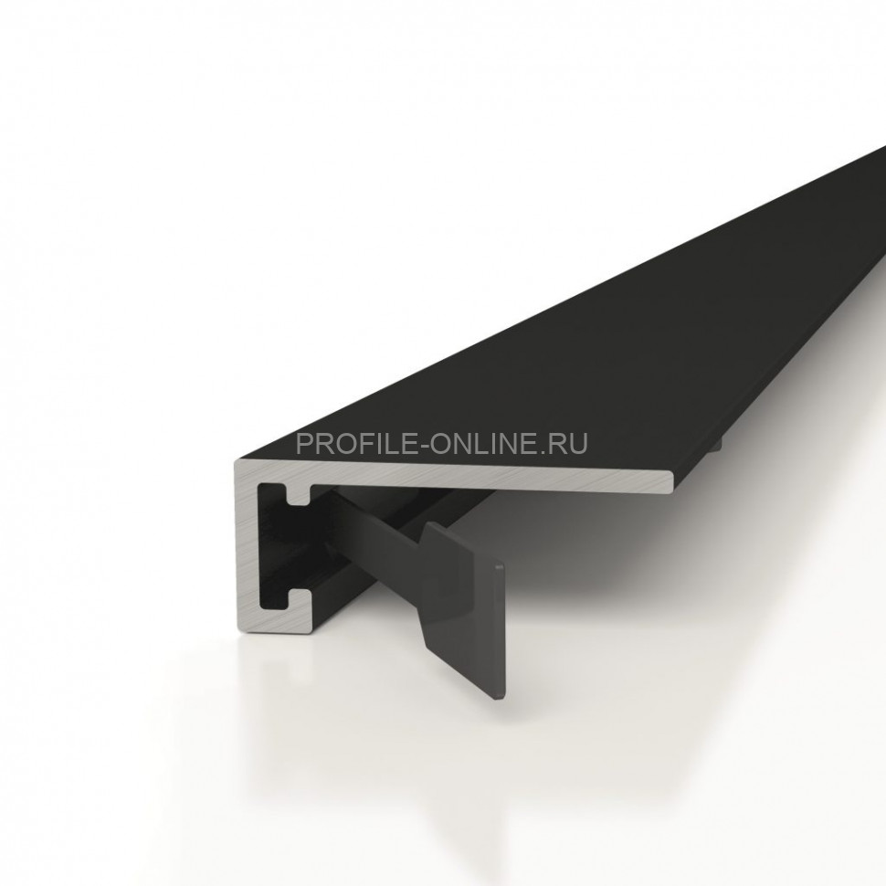Микроплинтус алюминиевый Decaro M15A Black черный 2 м