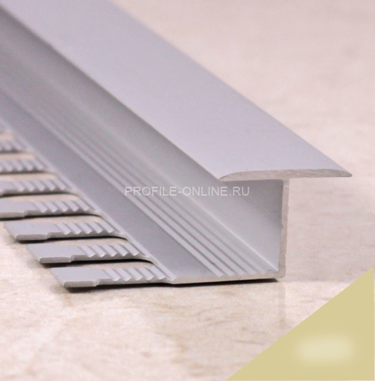 Т-профиль алюминиевый закладной 16 мм ПЗ-10 бронза матовая 2,7 м