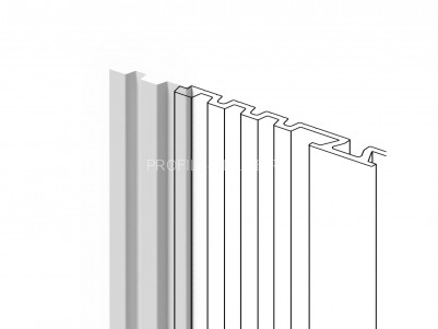 Финишный молдинг для 3D декоративной стеновой панели HiWood LF201A NP из фитополимера белый 46.5мм х 11мм х 2.7м