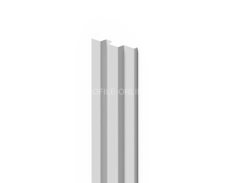 Финишный молдинг для 3D декоративной стеновой панели HiWood LF201A NP из фитополимера белый 46.5мм х 11мм х 2.7м