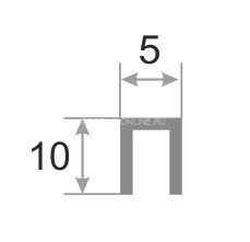 П-профиль из нержавеющей стали SUP055 серебро глянец браш 2,7 м