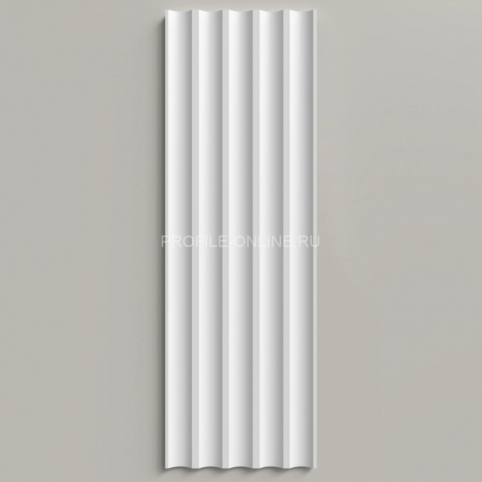 Отделочная стеновая декоративная панель 3D 130х10х3000 мм Decor-Dizayn DD902(3m) из полистирола белая, под покраску 3 м