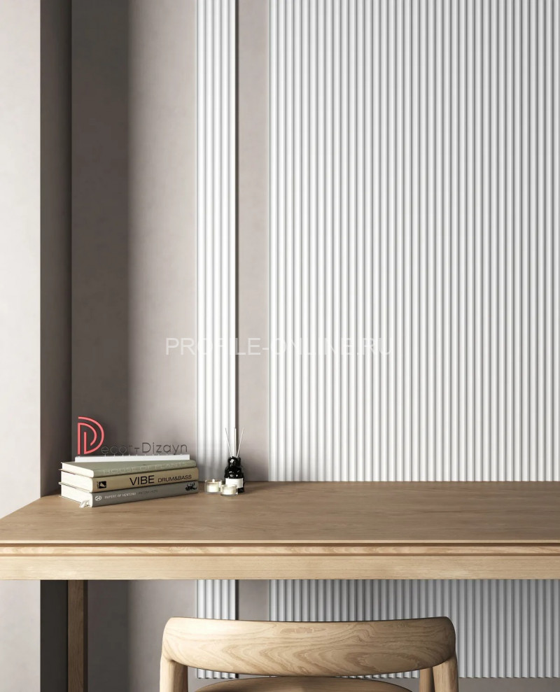 Отделочная стеновая декоративная панель 3D 130х10х3000 мм Decor-Dizayn DD902(3m) из полистирола белая, под покраску 3 м
