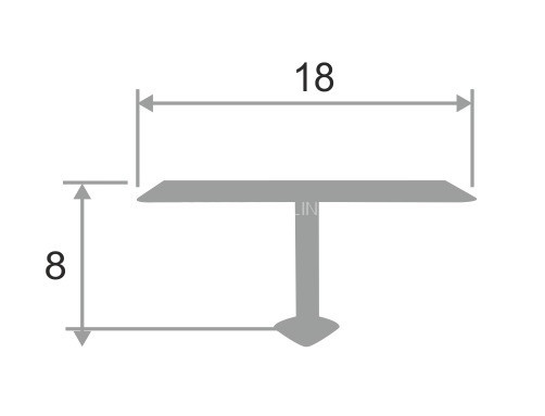 Т-образный профиль алюминиевый 18 мм ПТ-18 бронза глянец 2,7 м