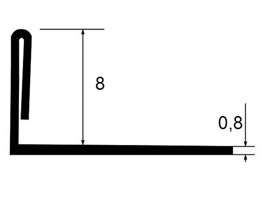 Стальной L-профиль 8 мм ПЛ-8 шлифованный 2,7 м