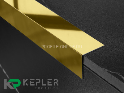 Равнополочный уголок 15х15 мм из нержавеющей стали SS 304 FSAP002-15-GP S.S.304 золото полированное 3 м