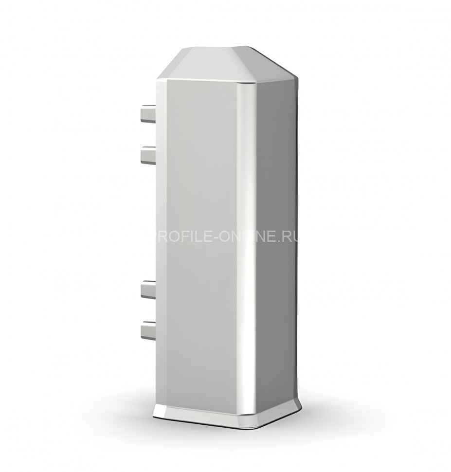 Внешний уголок для напольного плинтуса 70 мм Диал ДЛ-70ун серебро