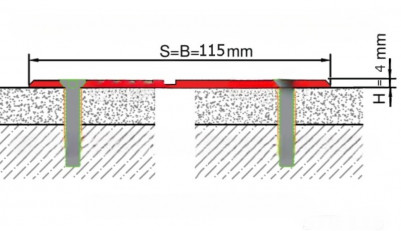 Латунный деформационный шов накладной STB115 OS 115 шлифованный 3м