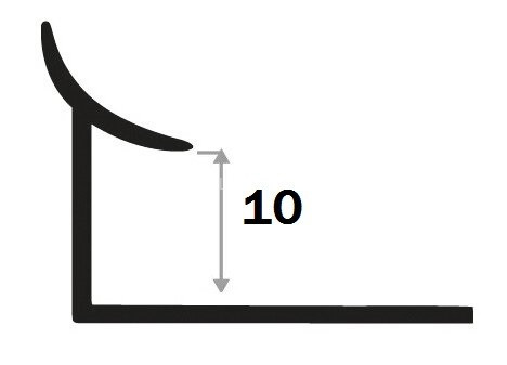 Алюминиевый внутренний угол для плитки закладной 10 мм PV28-05 золото блестящее 2,7 м