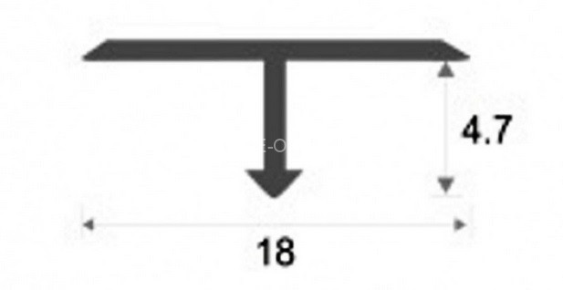 Алюминиевый Т-образный профиль ПТ-18/5 бронза глянец 2,7 м