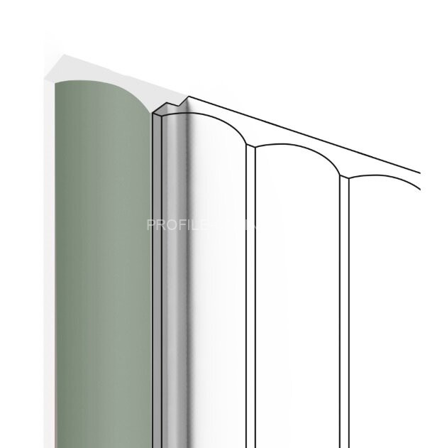 Финишный молдинг для стеновых панелей 12х32 мм HiWood LF139A GN69 зеленый 270 см