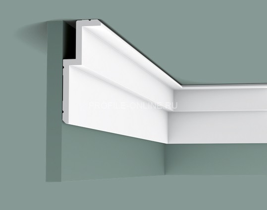 Потолочный плинтус Orac Decor Purotouch C391 белого цвета из полиуретана 60х160 мм 200 см