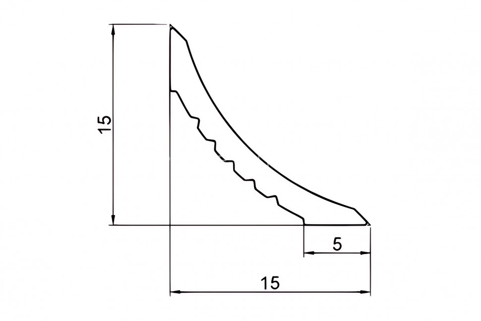 Миниплинтус напольный из алюминия 15х15 мм Евротрим EWA 7956.01 серебро 300 см