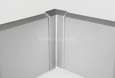 Уголок внутренний для плинтуса Евротрим F-70 ПВХ серебро
