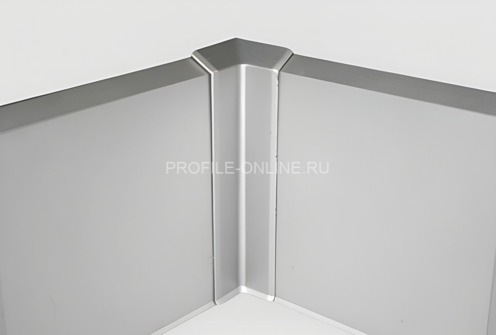 Уголок внутренний для плинтуса Евротрим F-70 ПВХ серебро