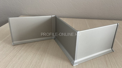 Плинтус напольный алюминиевый 80 мм ПЛ-80 серебро матовое 3 м