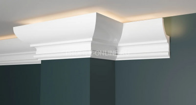 Декоративный плинтус для потолка с подсветкой 97х58 мм Decor-Dizayn DD507 полистирол белый, под покраску 2 м