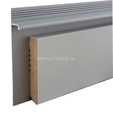 Плинтус скрытого монтажа под гипсокартон алюминиевый 80 мм ПТ-1/80 сырой 3 м