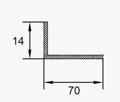 Алюминиевый уголок 70х14 мм ПБ70х14 алюминий натуральный 3 м