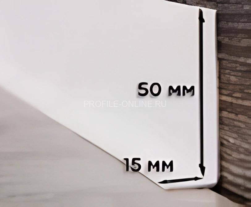 Гибкий плинтус для пола 50 мм ПГ65 голубой без клея 6м