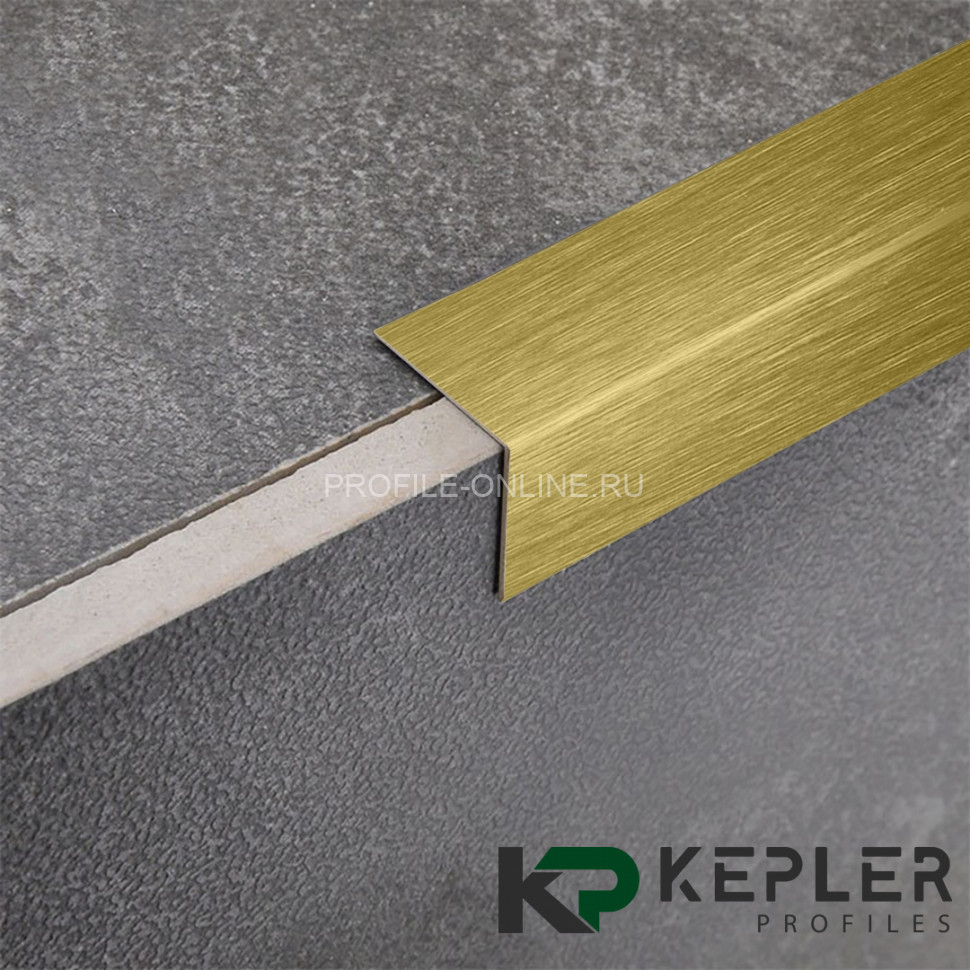 Равнополочный уголок 15х15 мм из нержавеющей стали SS 304 FSAP002-15-GS S.S.304 золото сатинированное 3 м