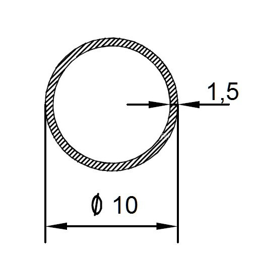 Алюминиевая труба 10х1,5 мм 3 м