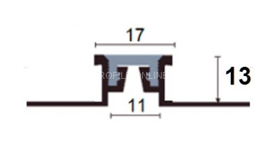 Латунный компенсационный профиль с заменяемой вставкой CB 130 OF 13х17 без покрытия 2,7м