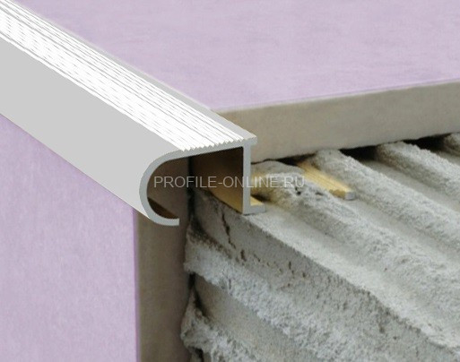 Алюминиевый Z-образный профиль овальный с рифлением 10 мм ZET OWAL PV49-00 натуральный 2,7 м