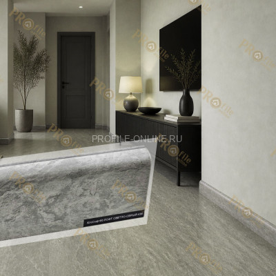 Плинтус ПВХ Comfort Classic 80 напольный Лофт светло-серый 438 под бетон