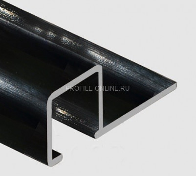 Алюминиевый П-образный профиль закладной 10х10 мм PV31-19 черный блестящий 2,7 м