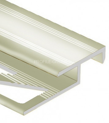 Алюминиевый Т-образный профиль закладной лестничный 20х10 мм PV51-17 титан блестящий 2,7 м