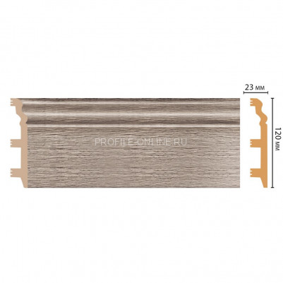Плинтус напольный полистирол Дуб капучино DECOMASTER D233-77ДМ(120x23x2400)