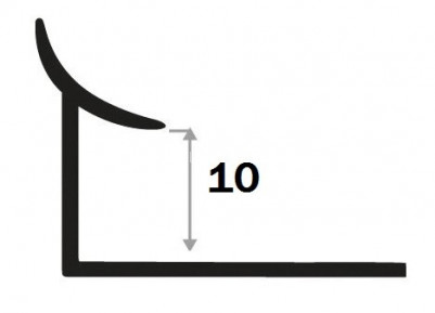 Алюминиевый внутренний угол для плитки закладной 10 мм PV28-07 бронза блестящая 2,7 м