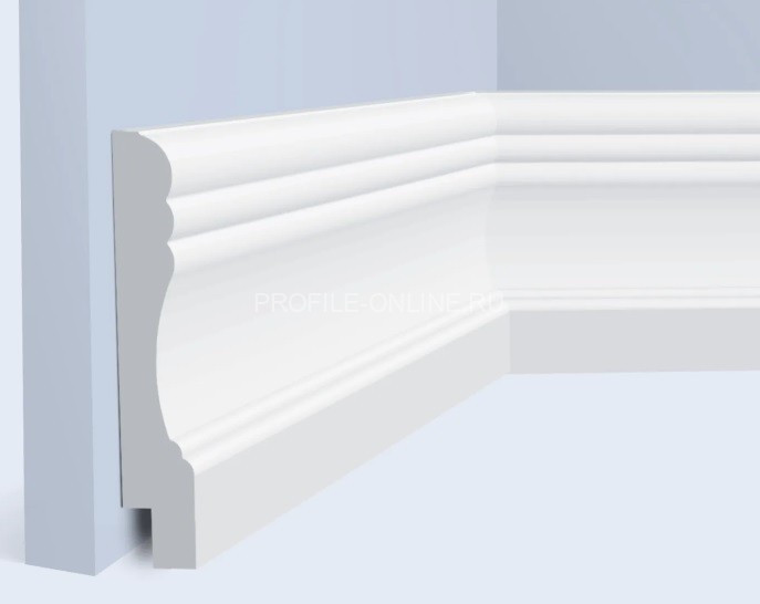 Напольный плинтус 25х145 мм HiWood W009L белый 200 см