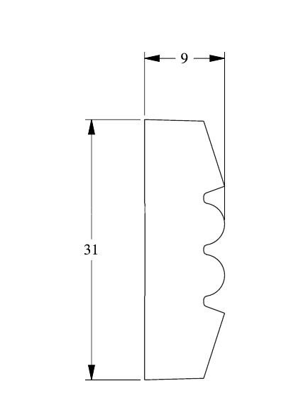 Декоративный молдинг Orac Decor Purotouch P5021 белый из полуретана 31х9 мм 200 см