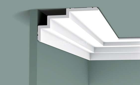 Потолочный плинтус Orac Decor Purotouch C392 белого цвета из полиуретана 100х190 мм 200 см