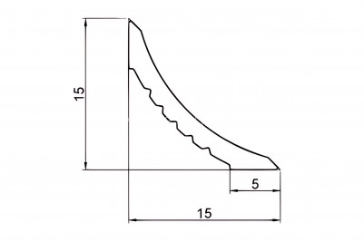 Миниплинтус напольный из алюминия 15х15 мм Евротрим EWA 7956.05 черный 300 см