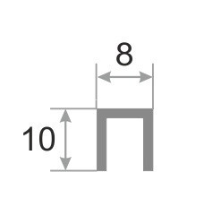 П-профиль из нержавеющей стали SUP085 серебро глянец браш 2,7 м