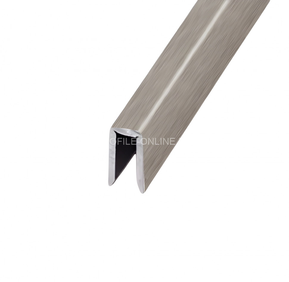 П-профиль из нержавеющей стали SUP085 серебро глянец браш 2,7 м