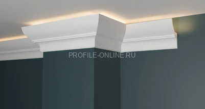 Декоративный плинтус для потолка с подсветкой 70х45 мм Decor-Dizayn DD508 полистирол белый, под покраску 2 м