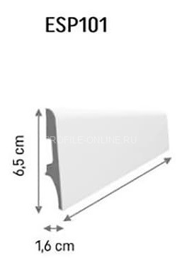 Плинтус для пола ПВХ 65 мм VOX Espumo ESP-101 белый 2.4 м