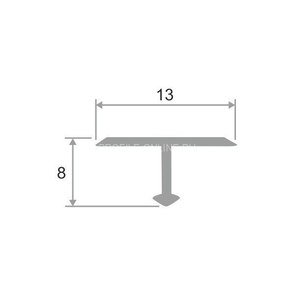 Латунный Т-образный профиль 13 мм ЛПТ-13 черный матовый 2.7 м
